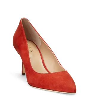 Lauren Ralph Lauren Lanette Pumps for Women - Breathable Synthetic Lining - Leather Upper - Rubber Outsole Womens Lanette Pump Alpaca Suede 10 B - Medium Red Sunstone 9 B - Medium