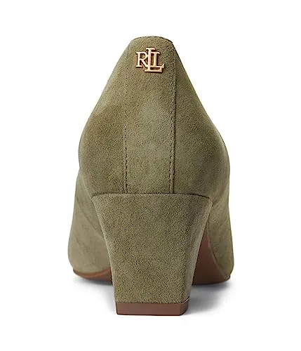 Lauren Ralph Lauren Women's Whitney Suede Pump, Olive Fern, 5