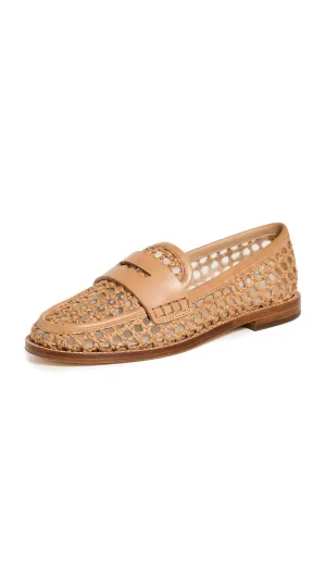 Loeffler Randall Women's Rachel Crochet Raffia Loafers, Natural, Tan, 11 Medium US