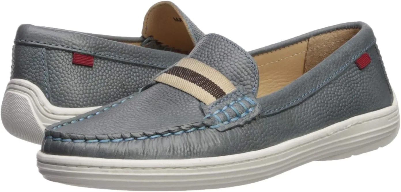Marc Joseph New York Girl's Kids Boys Leather Elastic Grow Gain Loafer