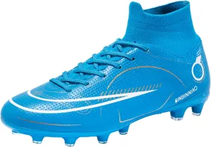 MDPCX Athletic Sports Football Shoes Men's Outdoor Football Shoes Track and Field Lawn World Team Running Sports Shoes Lightweight Breathable Non-Slip Shock-Absorbing Long Spikes Short Spikes