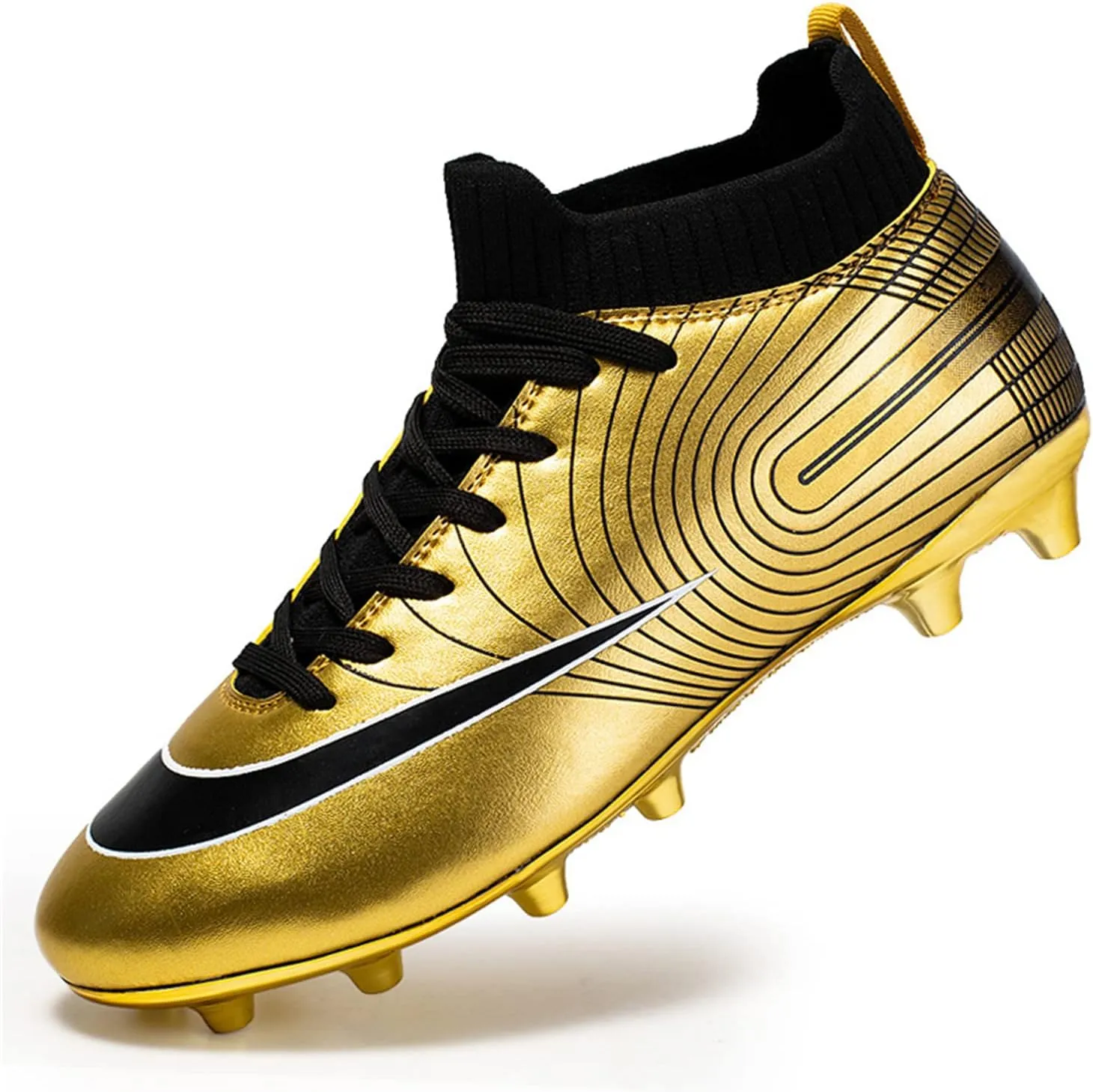 MDPCX Competitive Unisex Kids Soccer Shoes Men Indoor Outdoor Football Boots Athletic Turf Team Cleat Running Sports Lightweight Breathable Anti-Skid Damping Shoes