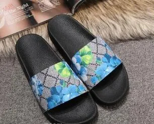 Men Women Sandals Designer Shoes Luxury Slide Summer Fashion Wide Flat Slippery Sandals Slipper Flip Flop size 35-46 flower box