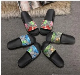 Men Women Sandals Designer Shoes Luxury Slide Summer Fashion Wide Flat Slippery Sandals Slipper Flip Flop size 35-46 flower box