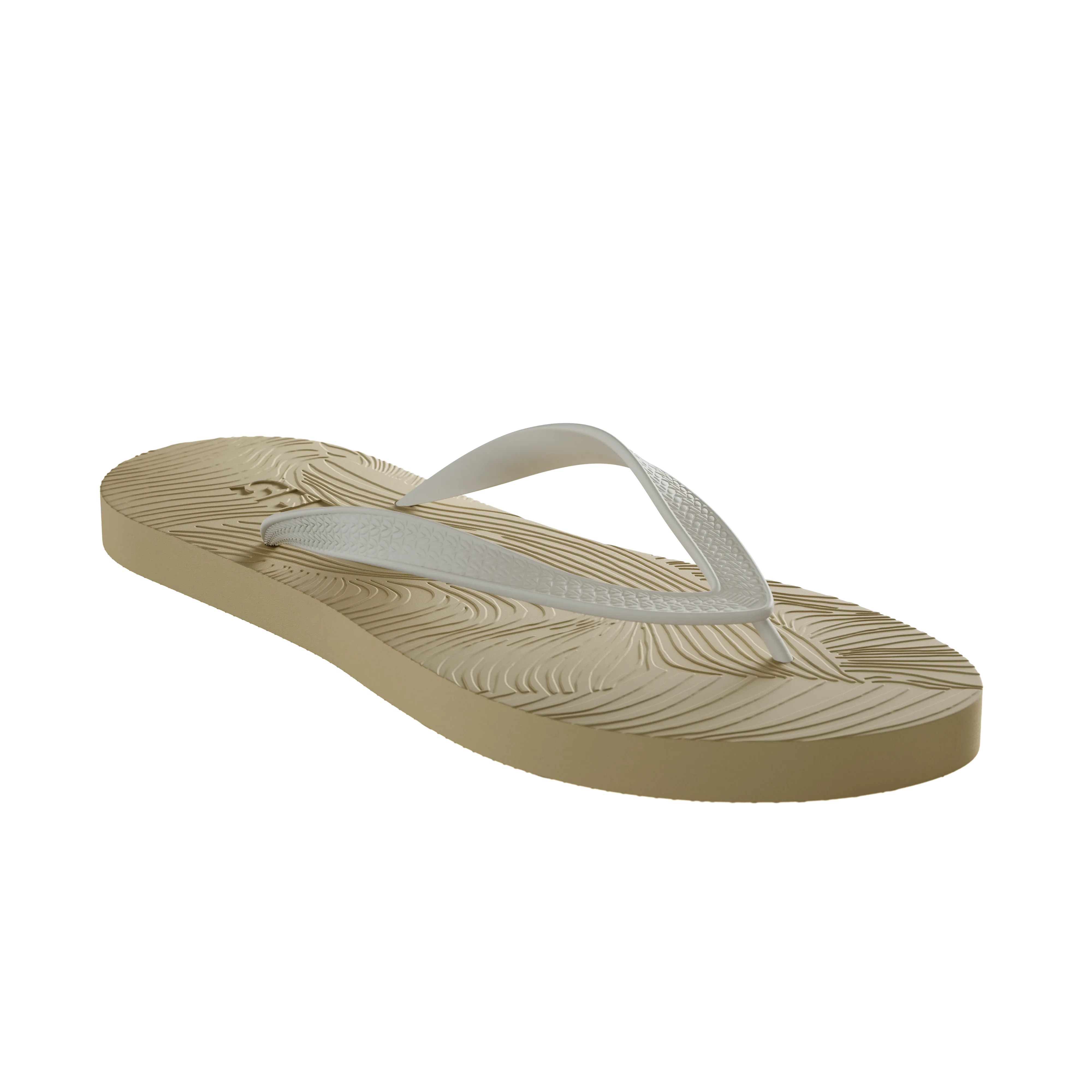 Mens Beige White Flip Flop