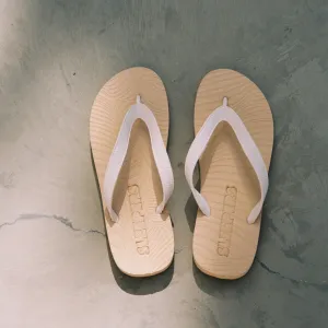 Mens Beige White Flip Flop