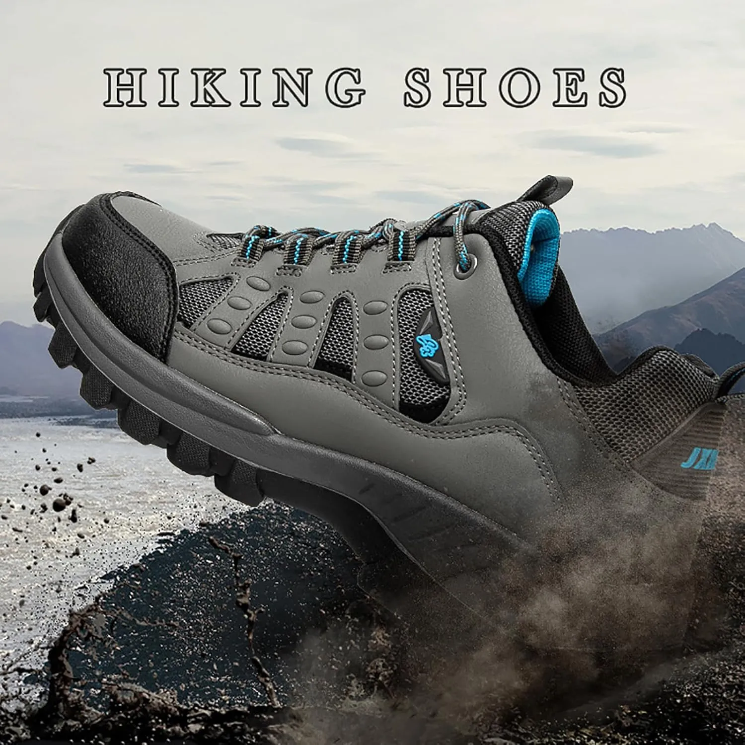 Men's Breathable Hiking Shoes Lightweight Trail Running Shoes Non-Slip Low-Top Outdoor Sneakers for Trekking Training Walking Camping