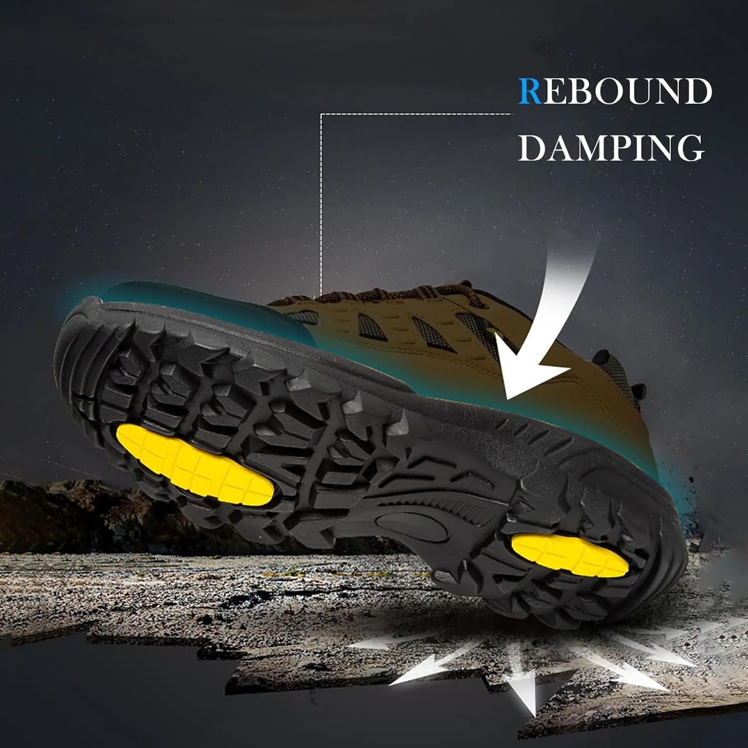 Men's Breathable Hiking Shoes Lightweight Trail Running Shoes Non-Slip Low-Top Outdoor Sneakers for Trekking Training Walking Camping