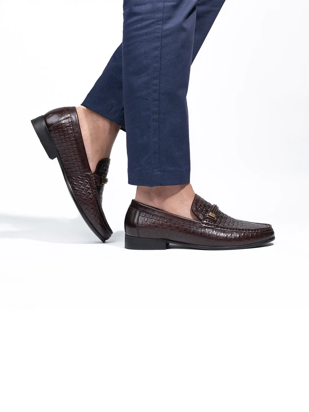 Men's Brown Leather Slip-On Loafers