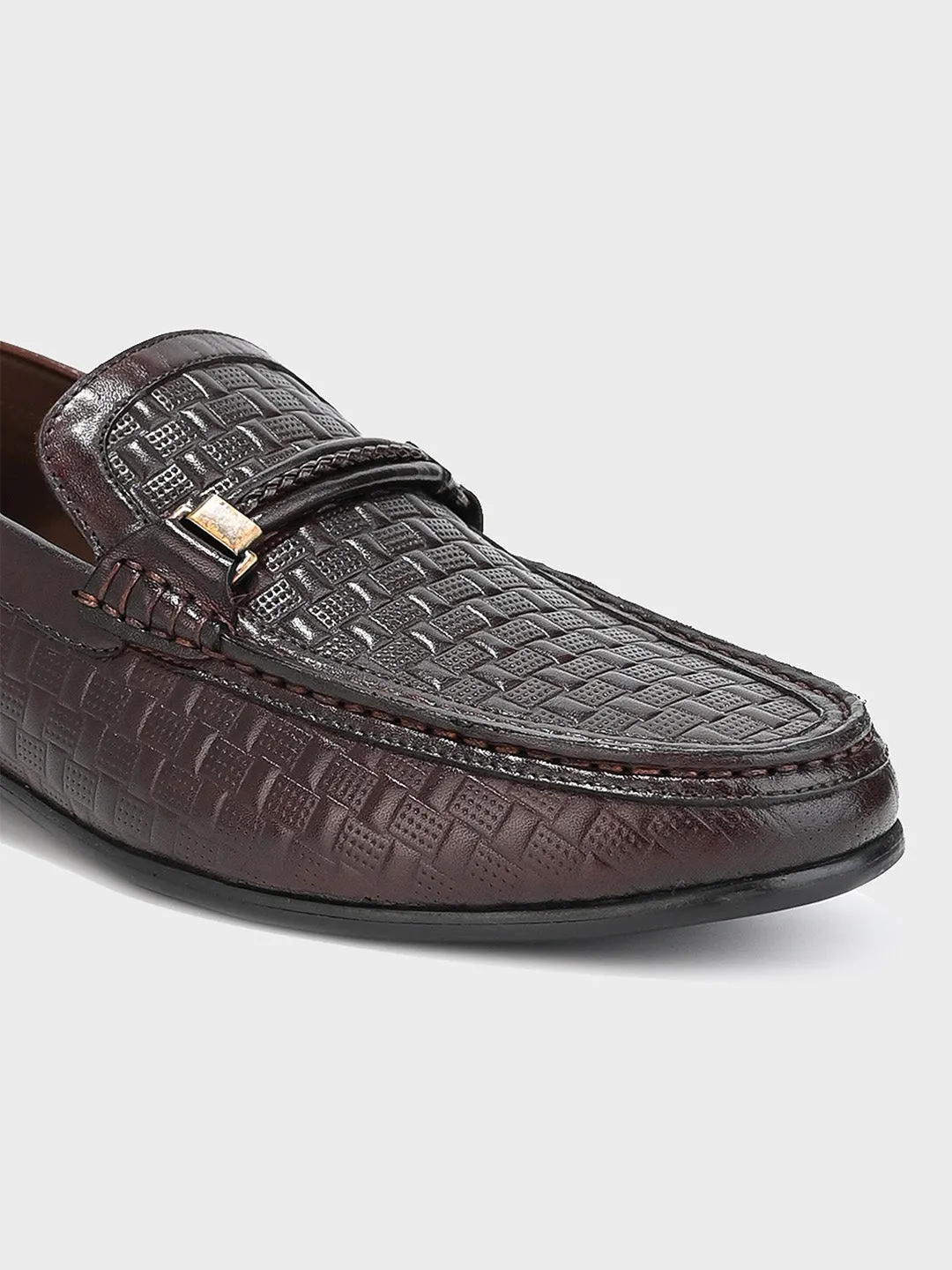 Men's Brown Leather Slip-On Loafers