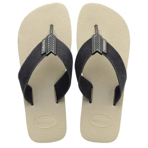 Mens Flip Flops Urban Basic Beige Black