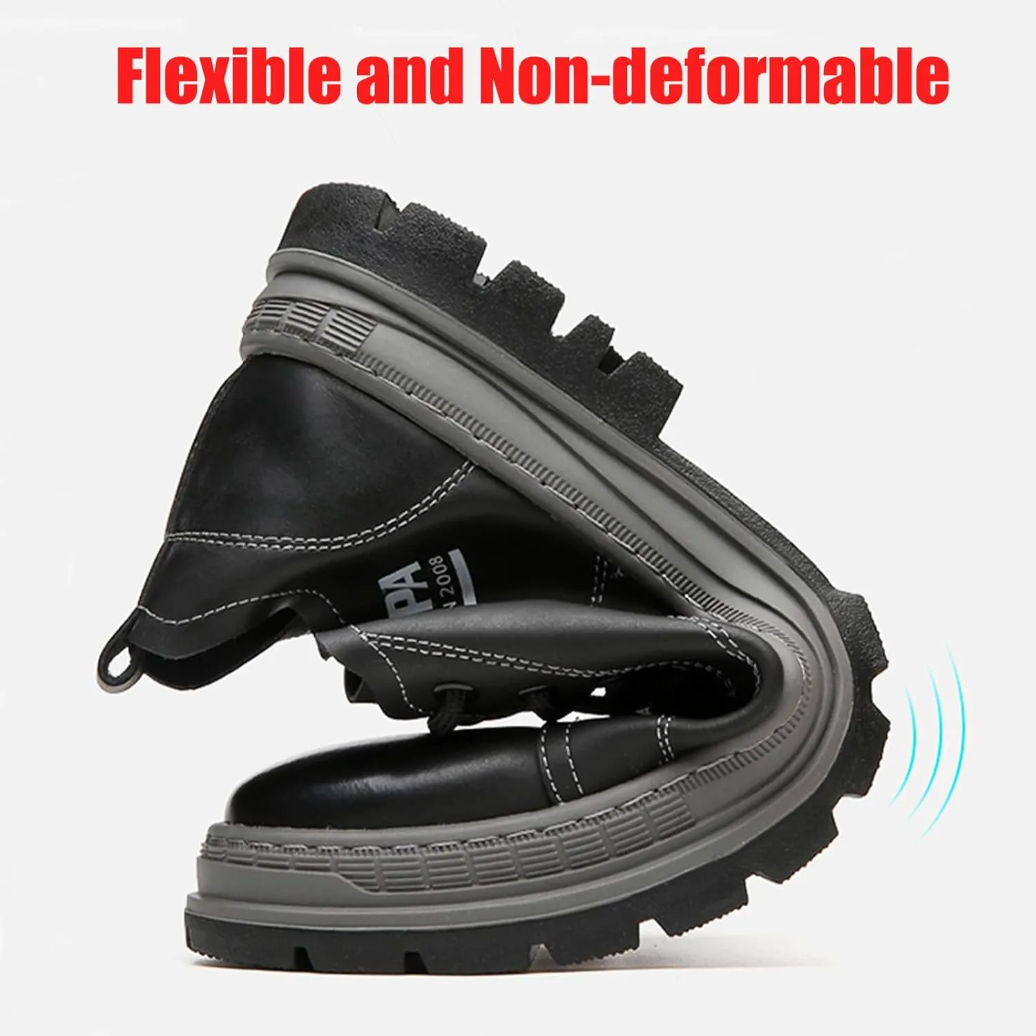 Men's Genuine Leather Casual Oxfords Shoes Platform Comfortable Non-Slip Fashion Low-Top Outdoor Sneaker Work Dress Shoes