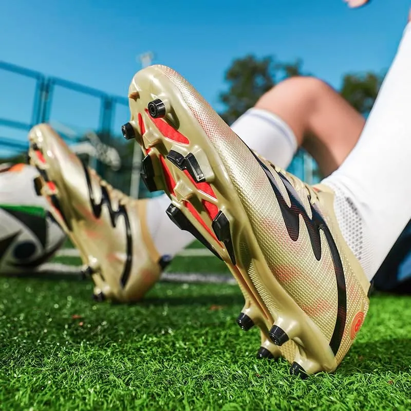 Men's Indoor Outdoor Soccer Shoes Football Cleats Low-Tops Lace-Up Non-Slip Spikes Sports Athletic Futsal AG/TF Turf Sneaker