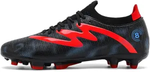 Men's Indoor Outdoor Soccer Shoes Football Cleats Low-Tops Lace-Up Non-Slip Spikes Sports Athletic Futsal AG/TF Turf Sneaker