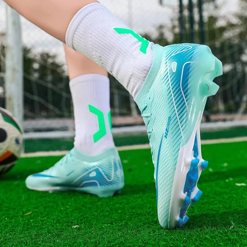 Men's Indoor Outdoor Soccer Shoes Football Cleats Low-Tops Lace-Up Non-Slip Spikes Sports Athletic Futsal AG/TF Turf Sneaker