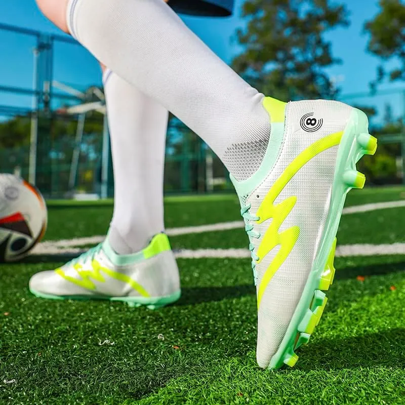 Men's Indoor Outdoor Soccer Shoes Football Cleats Low-Tops Lace-Up Non-Slip Spikes Sports Athletic Futsal AG/TF Turf Sneaker