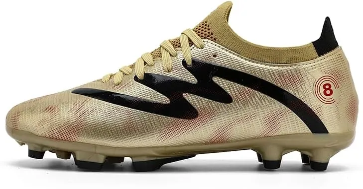 Men's Indoor Outdoor Soccer Shoes Football Cleats Low-Tops Lace-Up Non-Slip Spikes Sports Athletic Futsal AG/TF Turf Sneaker