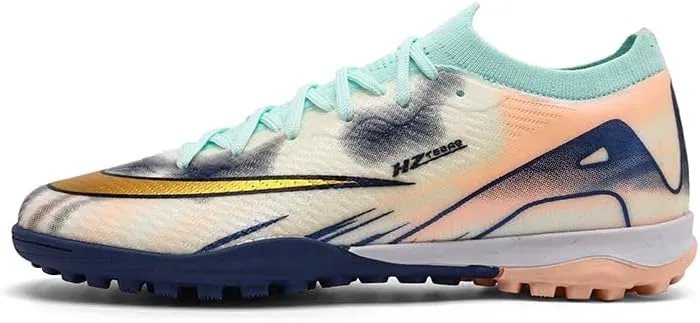Men's Indoor Outdoor Soccer Shoes Football Cleats Low-Tops Lace-Up Non-Slip Spikes Sports Athletic Futsal AG/TF Turf Sneaker