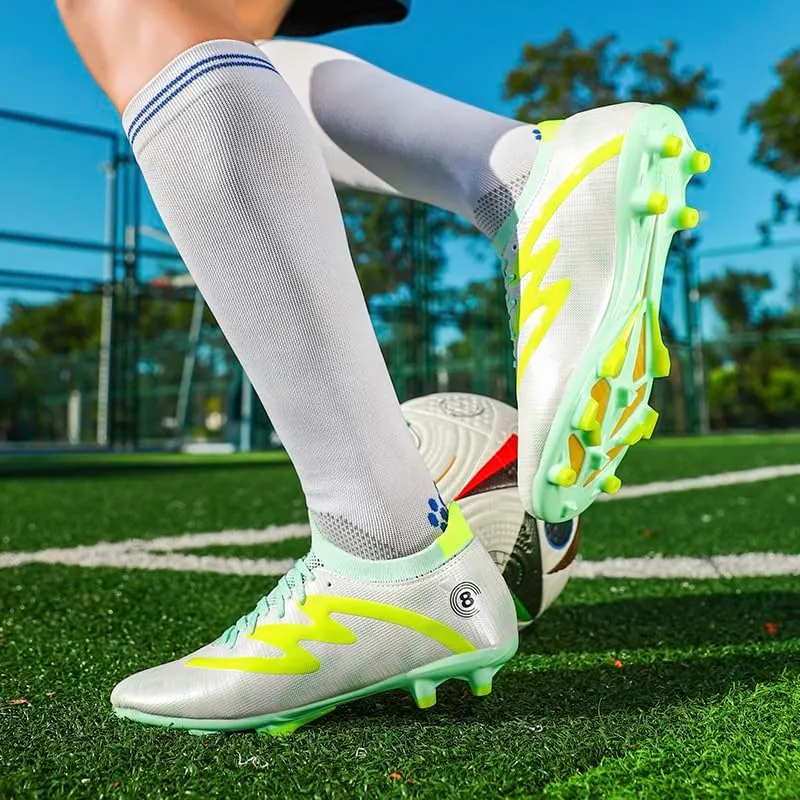 Men's Indoor Outdoor Soccer Shoes Football Cleats Low-Tops Lace-Up Non-Slip Spikes Sports Athletic Futsal AG/TF Turf Sneaker