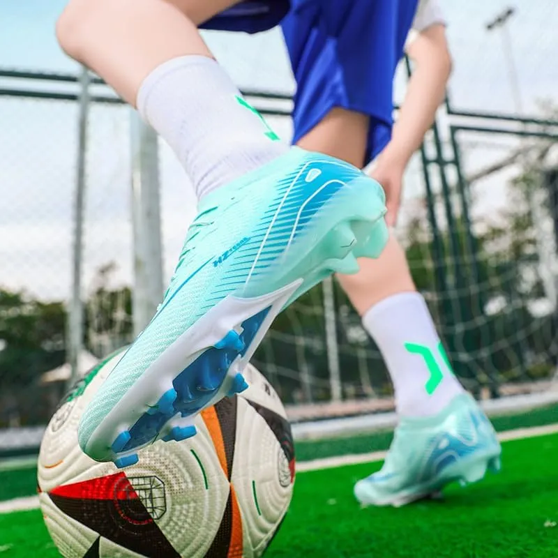 Men's Indoor Outdoor Soccer Shoes Football Cleats Low-Tops Lace-Up Non-Slip Spikes Sports Athletic Futsal AG/TF Turf Sneaker