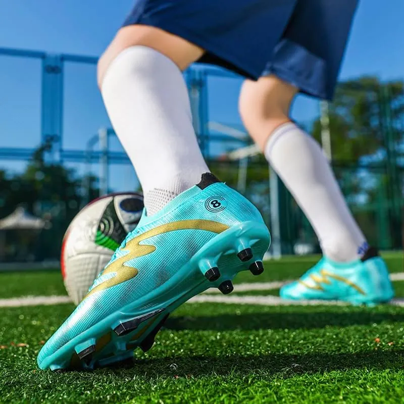 Men's Indoor Outdoor Soccer Shoes Football Cleats Low-Tops Lace-Up Non-Slip Spikes Sports Athletic Futsal AG/TF Turf Sneaker