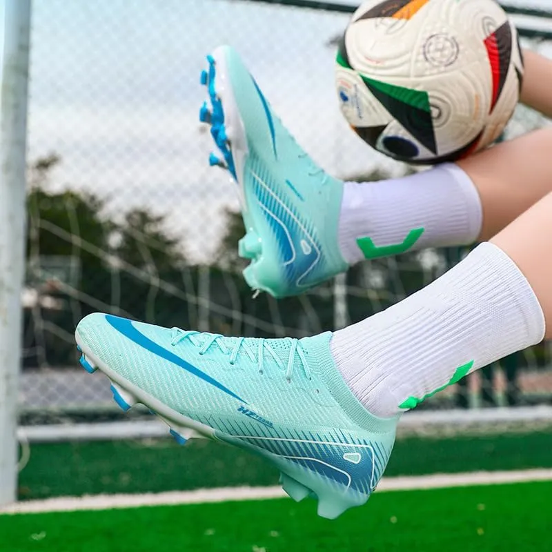 Men's Indoor Outdoor Soccer Shoes Football Cleats Low-Tops Lace-Up Non-Slip Spikes Sports Athletic Futsal AG/TF Turf Sneaker