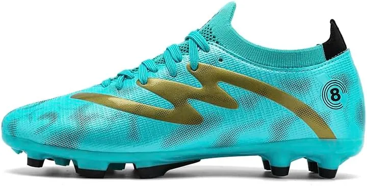 Men's Indoor Outdoor Soccer Shoes Football Cleats Low-Tops Lace-Up Non-Slip Spikes Sports Athletic Futsal AG/TF Turf Sneaker