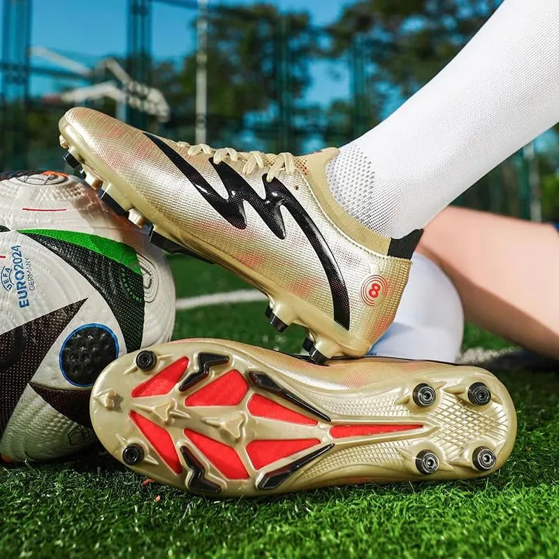 Men's Indoor Outdoor Soccer Shoes Football Cleats Low-Tops Lace-Up Non-Slip Spikes Sports Athletic Futsal AG/TF Turf Sneaker