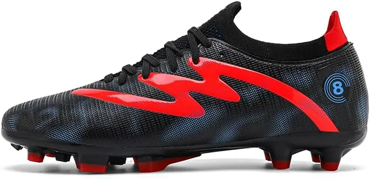 Men's Indoor Outdoor Soccer Shoes Football Cleats Low-Tops Lace-Up Non-Slip Spikes Sports Athletic Futsal AG/TF Turf Sneaker