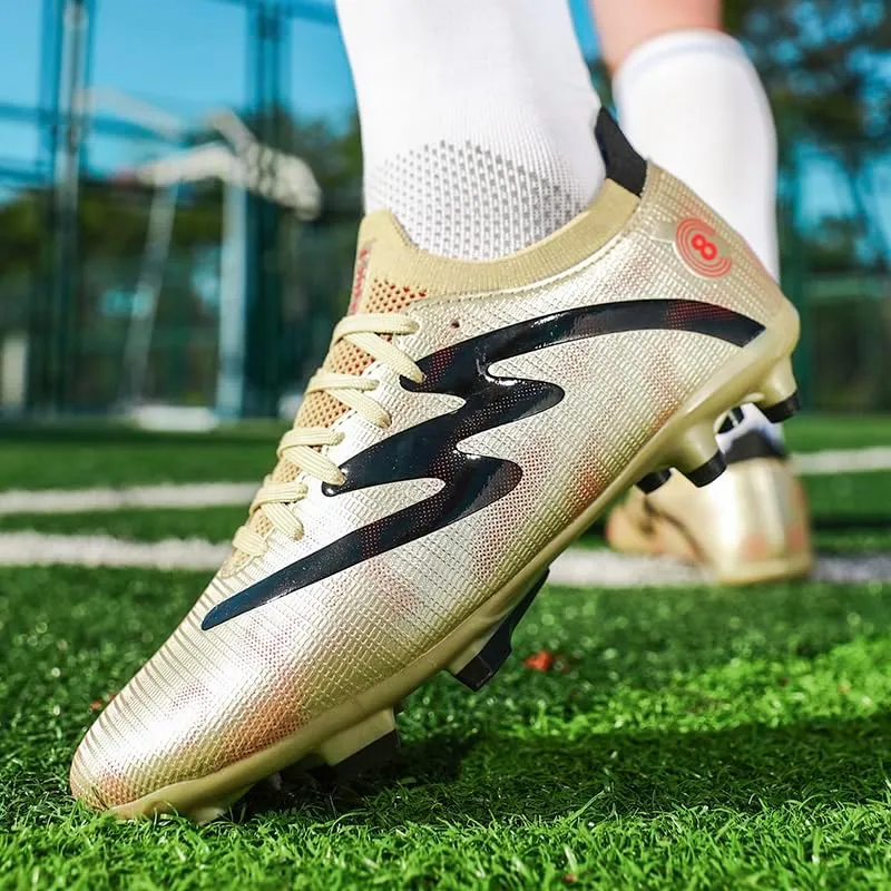 Men's Indoor Outdoor Soccer Shoes Football Cleats Low-Tops Lace-Up Non-Slip Spikes Sports Athletic Futsal AG/TF Turf Sneaker