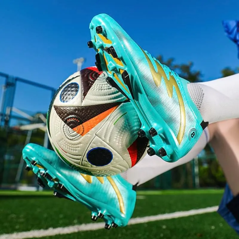 Men's Indoor Outdoor Soccer Shoes Football Cleats Low-Tops Lace-Up Non-Slip Spikes Sports Athletic Futsal AG/TF Turf Sneaker