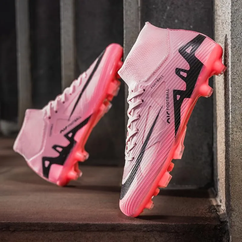 Men's Soccer Shoes Football Cleats High-Tops Lace-Up Non-Slip Spikes Indoor Outdoor Sports Athletic Baseball Lacrosse Sneaker