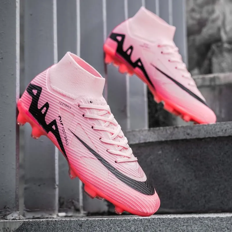 Men's Soccer Shoes Football Cleats High-Tops Lace-Up Non-Slip Spikes Indoor Outdoor Sports Athletic Baseball Lacrosse Sneaker