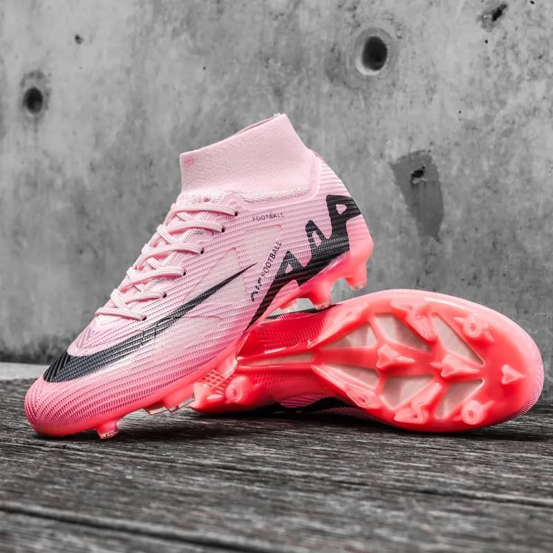 Men's Soccer Shoes Football Cleats High-Tops Lace-Up Non-Slip Spikes Indoor Outdoor Sports Athletic Baseball Lacrosse Sneaker