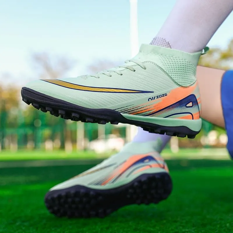 Men's Soccer Shoes Football Cleats High-Tops Lace-Up Non-Slip Spikes Indoor Outdoor TF Turf Futsal Running Sports Athletic Baseball Lacrosse Sneaker