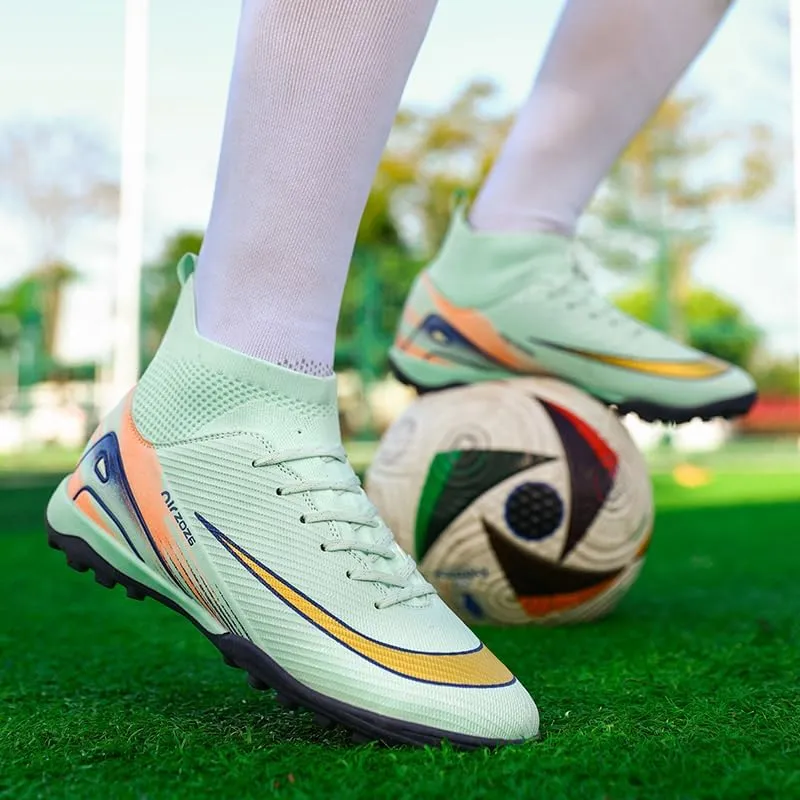 Men's Soccer Shoes Football Cleats High-Tops Lace-Up Non-Slip Spikes Indoor Outdoor TF Turf Futsal Running Sports Athletic Baseball Lacrosse Sneaker
