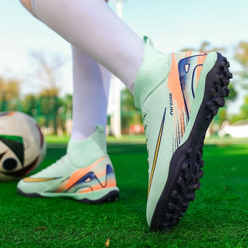 Men's Soccer Shoes Football Cleats High-Tops Lace-Up Non-Slip Spikes Indoor Outdoor TF Turf Futsal Running Sports Athletic Baseball Lacrosse Sneaker