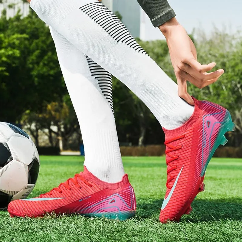 Men's Soccer Shoes Football Cleats Low-Tops Lace-Up Non-Slip Spikes Indoor Outdoor Sports Athletic Baseball Lacrosse Sneaker