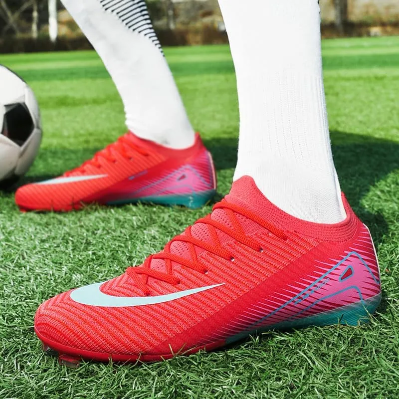 Men's Soccer Shoes Football Cleats Low-Tops Lace-Up Non-Slip Spikes Indoor Outdoor Sports Athletic Baseball Lacrosse Sneaker