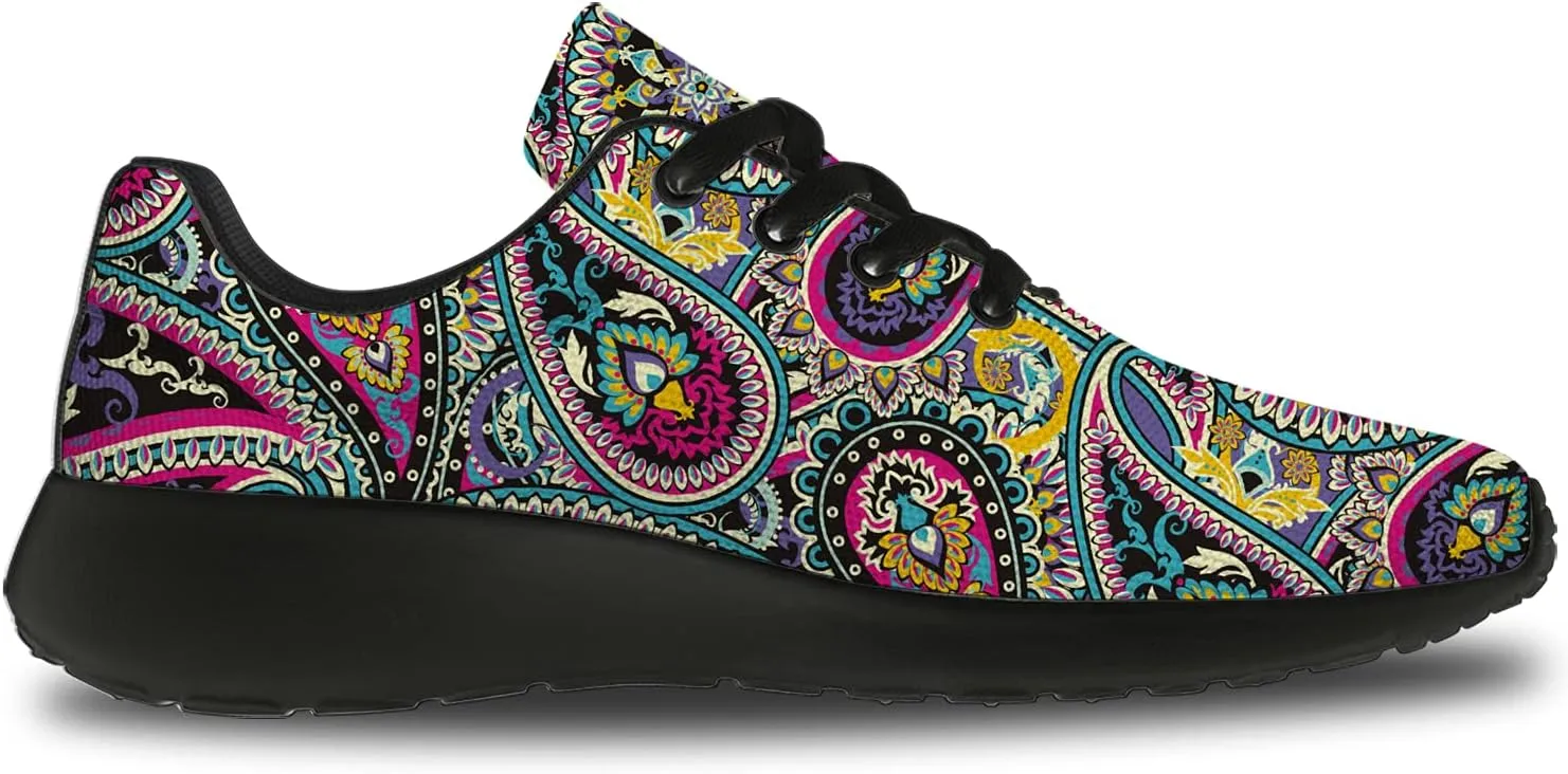Men's Women's Paisley Print Walking Shoes Comfort Casual Lighweight Tennis Running Sneakers