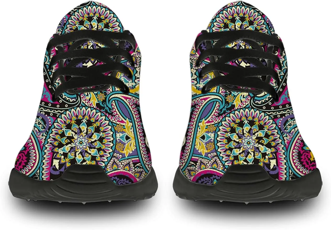 Men's Women's Paisley Print Walking Shoes Comfort Casual Lighweight Tennis Running Sneakers