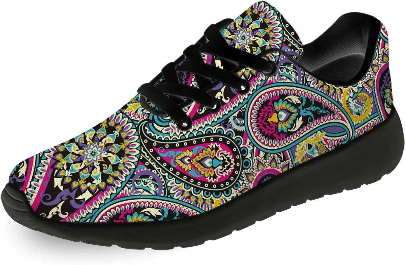 Men's Women's Paisley Print Walking Shoes Comfort Casual Lighweight Tennis Running Sneakers