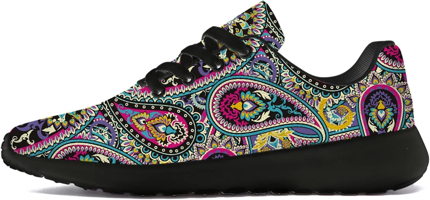 Men's Women's Paisley Print Walking Shoes Comfort Casual Lighweight Tennis Running Sneakers