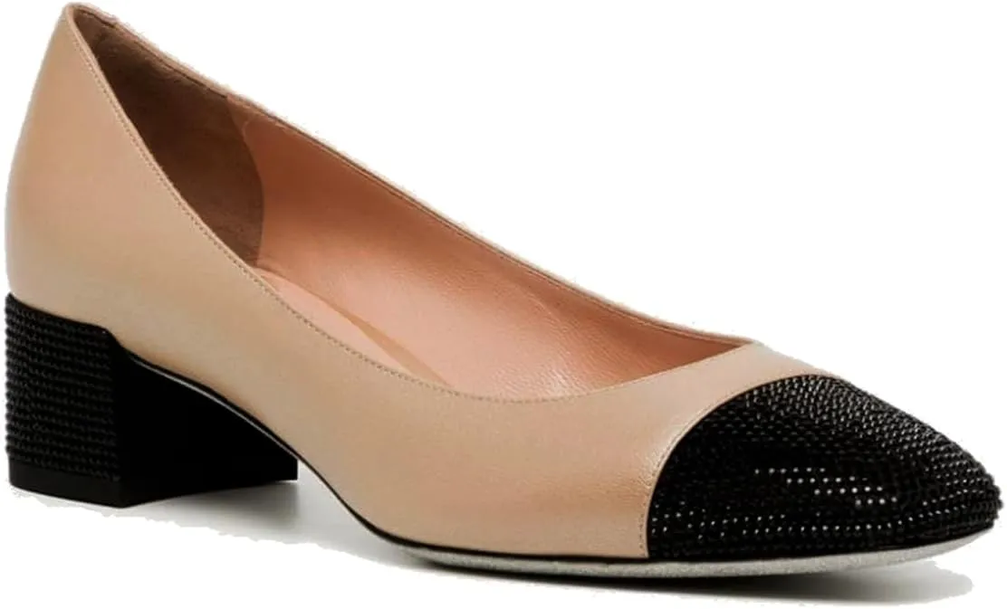 MOOMMO Women Classic Chunky Block Heel Suede Pumps Round Closed Toe Slip On 2" Low Thick Heels Dress Shoes Matte Patent Spring Fashion Office Ladies Work Pump Basic Shoe Elegant Wedding 4-11 M US
