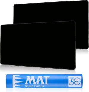 MTG Playmat for TCG Card Playing Game - 2Pcs Black Stitched Play Mat with Tube for Cards Gameplay, MTG, Yugioh, Magic The Gathering (24 x 14 inch)