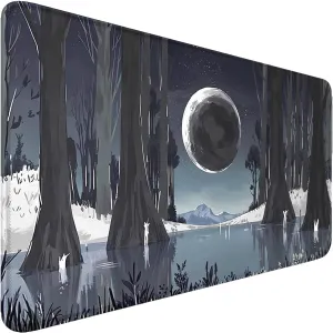 MTG Playmat Stitched Edges, TCG Play Mat for MTG TCG 24 x 14 inches Trading Card Inked TCG Playmats with Storage Bag Smooth Rubber Surface Battle Game