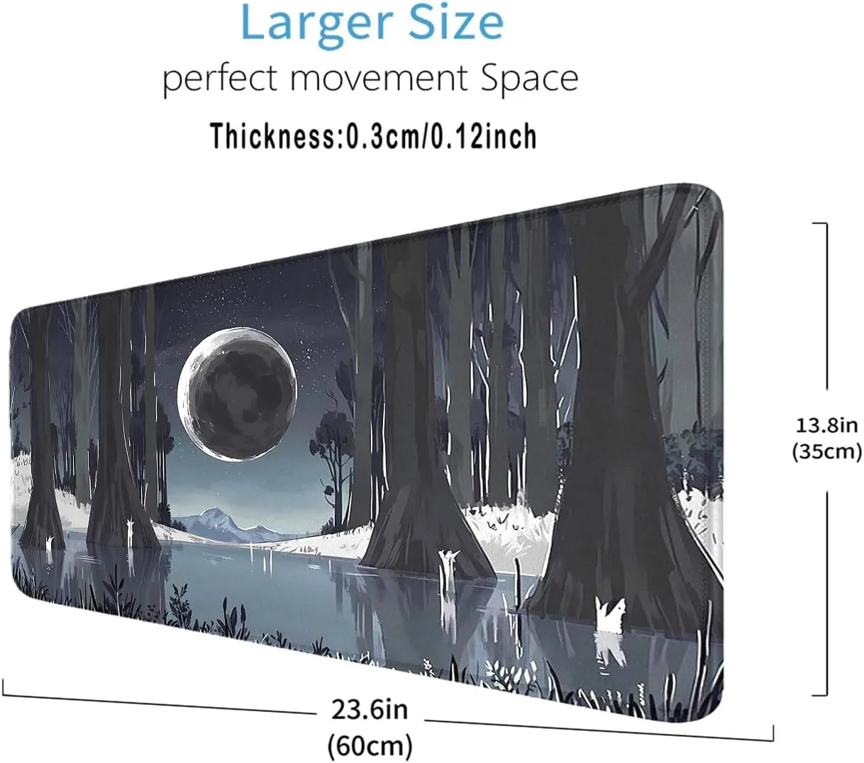 MTG Playmat Stitched Edges, TCG Play Mat for MTG TCG 24 x 14 inches Trading Card Inked TCG Playmats with Storage Bag Smooth Rubber Surface Battle Game