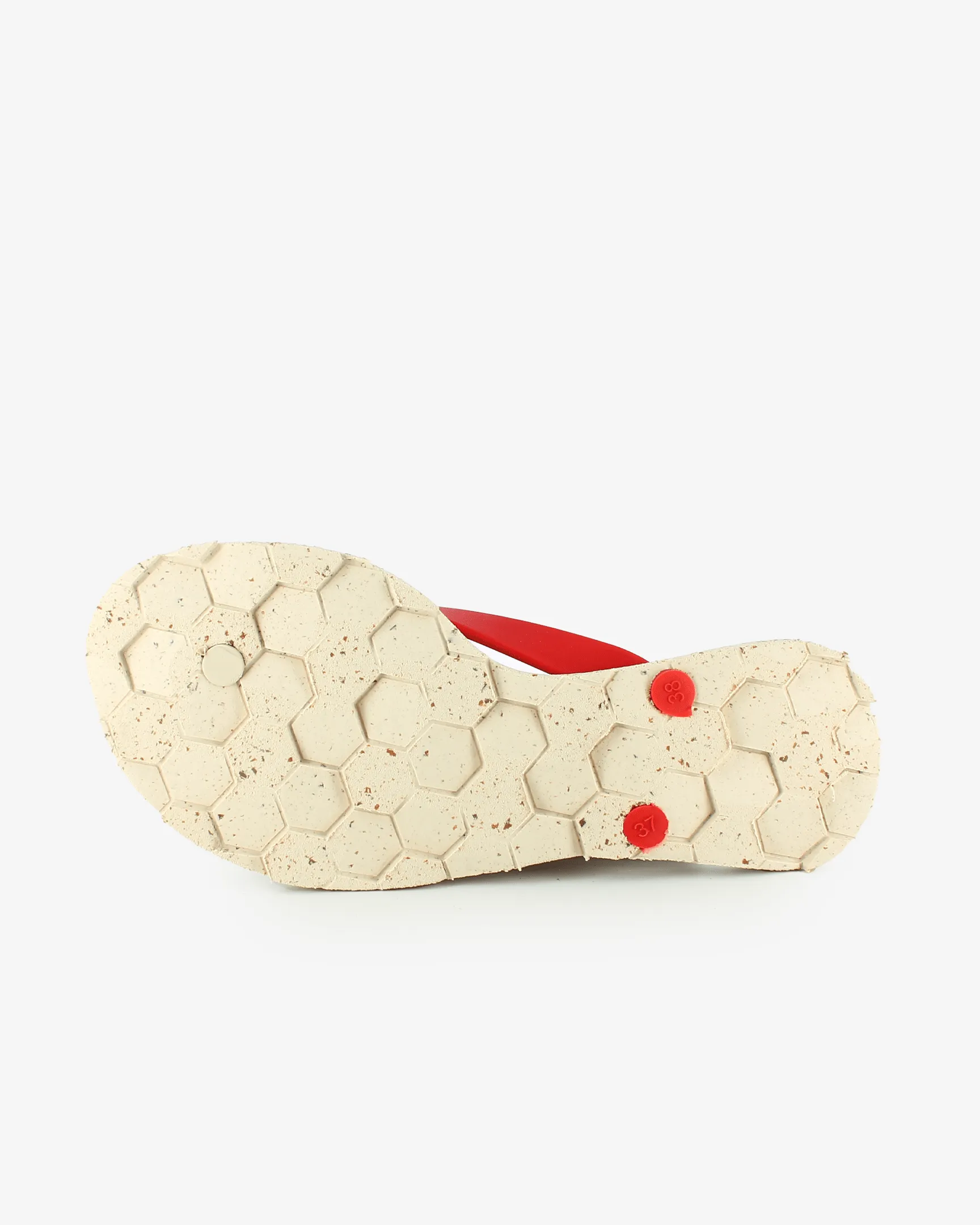 Nalu Recycled Rubber Flip Flops | Sand/Paprika Red