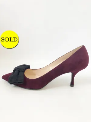 NEW Prada Suede Pump W/Bow Size 40 It (10 Us)