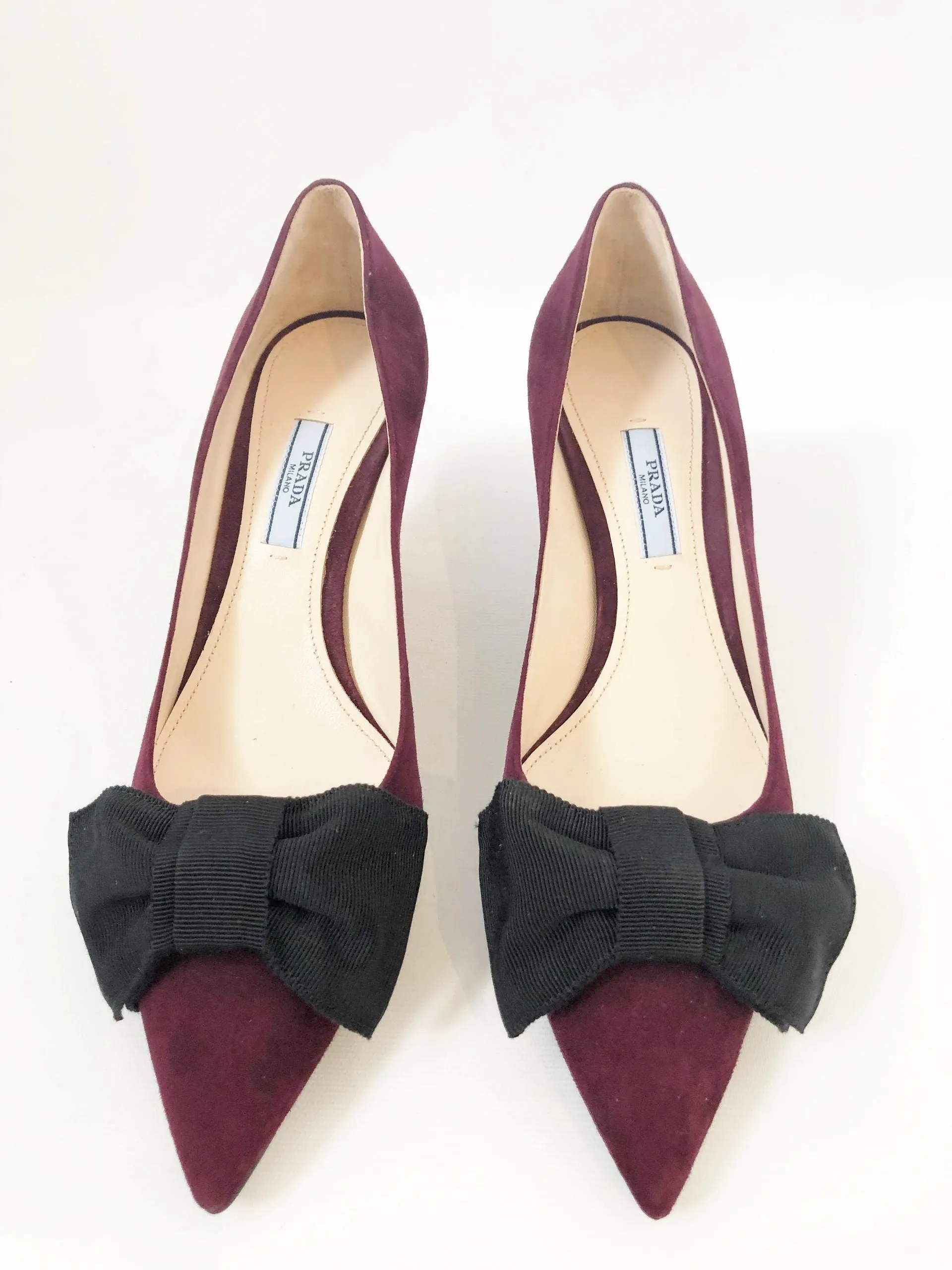 NEW Prada Suede Pump W/Bow Size 40 It (10 Us)